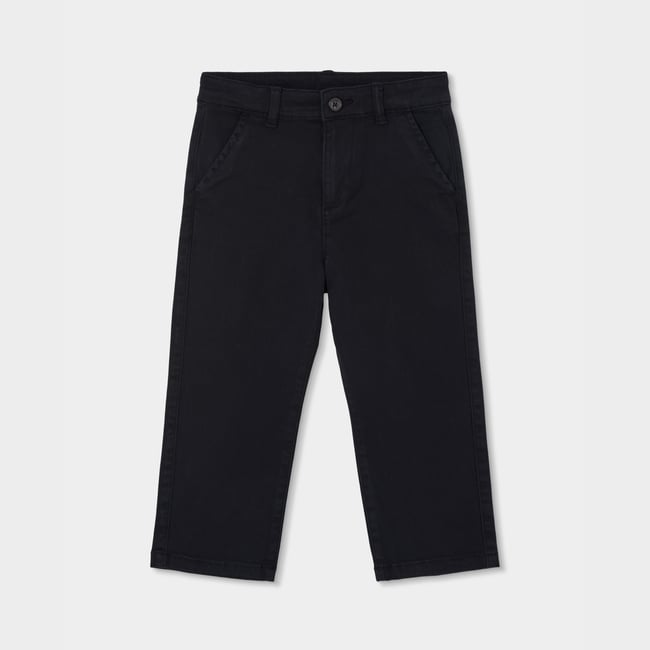 Pantalon garçon élastique noir <span itemprop=