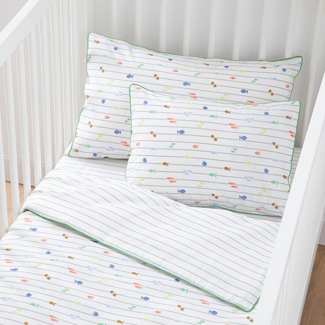 Baby-Kissenbezug Elliot, Baumwollperkal bedruckt <span itemprop=
