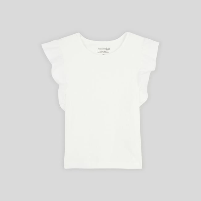 T-shirt manches courtes bimatière certifié Oekotex ecru <span itemprop=
