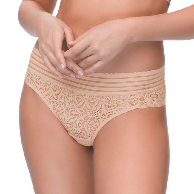 Culotte brésilienne mi-haute PAOLA  en dentelle - L ET L
