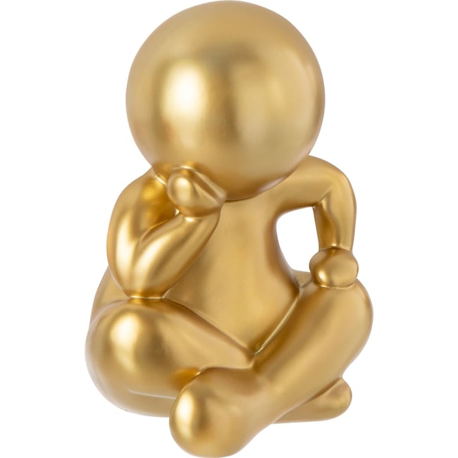 Figurine assise en résine style contemporain Couleur doré effet satiné <span itemprop=