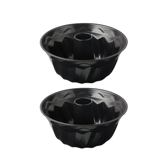 Lot de 2 moules à gâteaux 22 cm en acier TRADITION noir <span itemprop=