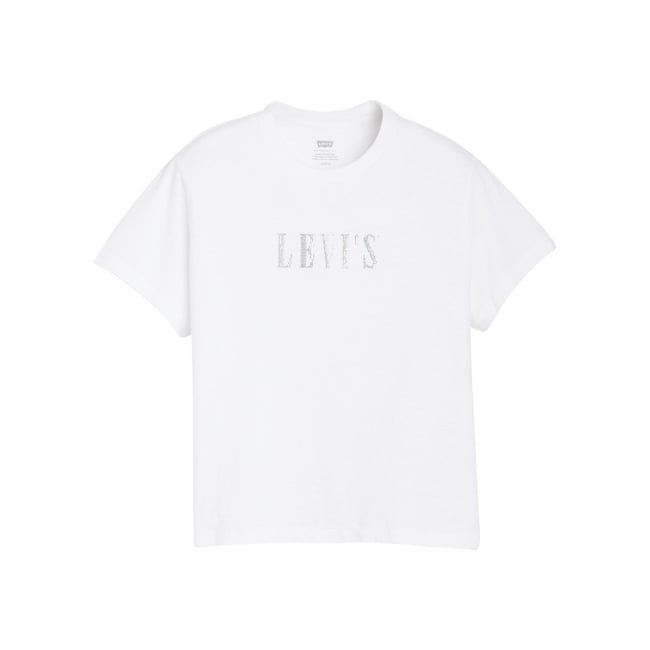 T-shirt en coton blanc à coupe ajustée pourvu de manches courtes blanc <span itemprop=