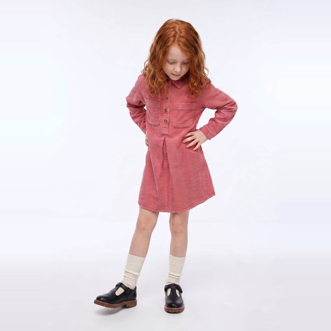 Robe unie en velours côtelé - MONOPRIX