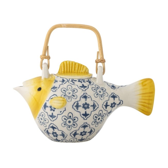 Théière poisson grès infuseur  Wrenna multicolore <span itemprop=