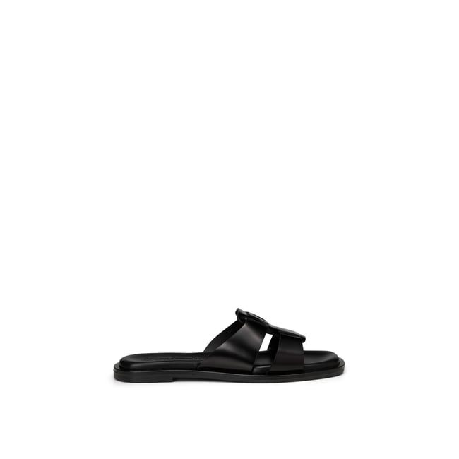 Mule modèle Marit en cuir de veau de haute qualité schwarz <span itemprop=