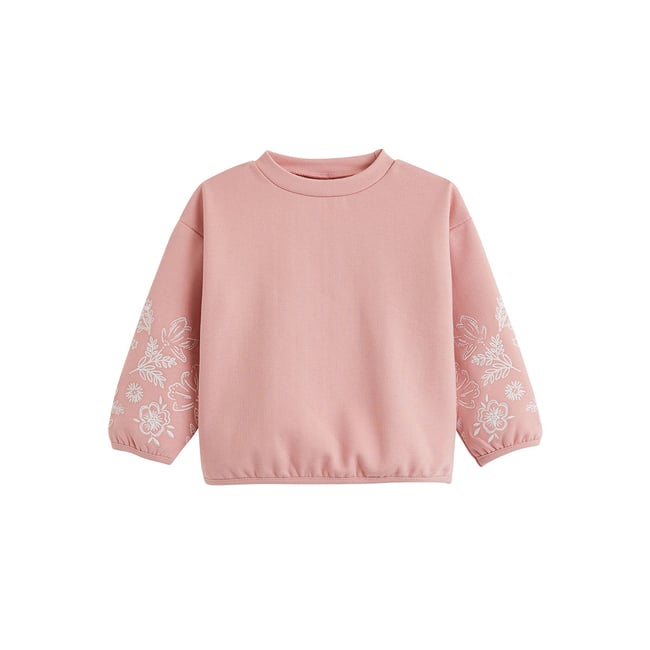 Sweat-shirt enfant en molleton Cléo rose <span itemprop=