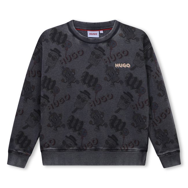 Sweat-shirt fantaisie gris moyen <span itemprop=