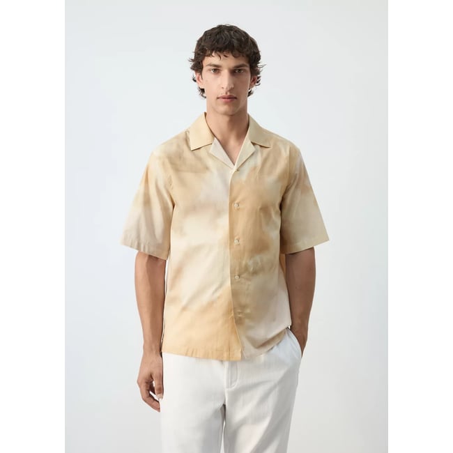 Chemise imprimée 100 % coton vanille <span itemprop=