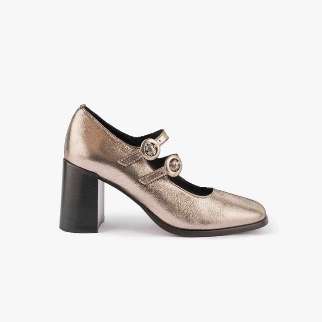 Babies cuir métallisé BETH doré <span itemprop=