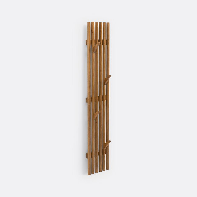 Wandgarderobe Anies mit 4 Haken, Eiche massiv dunkles holz <span itemprop=