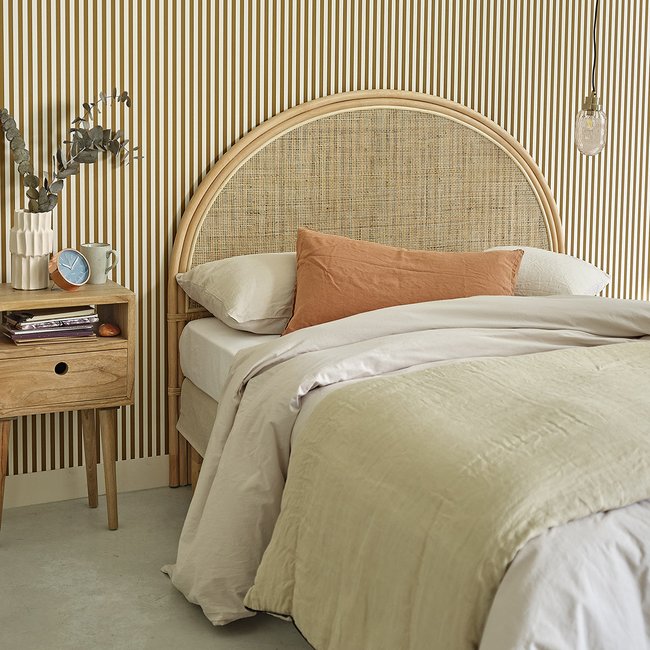 Tête de lit en rotin et cannage  JANE Couleur naturel <span itemprop=