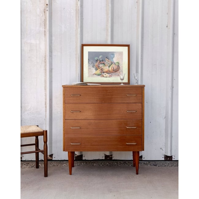 Commode scandinave en bois Olga N°697 - Bon état Couleur bois foncé <span itemprop=