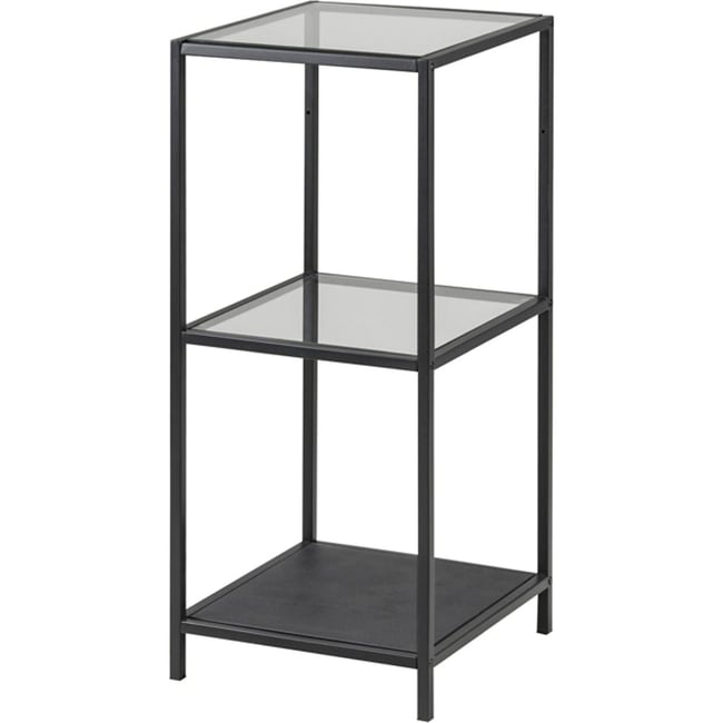 Étagère étroite en métal collection KRAPINA Couleur noir et verre transparent <span itemprop=