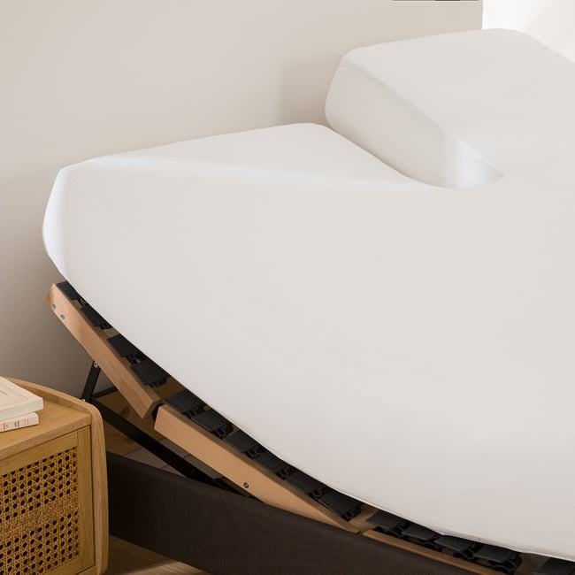 Protège-Matelas Molleton Blanc Pour Lit Électrique 2x70x190 Cm - 200g/m², Confortable Et Lavable