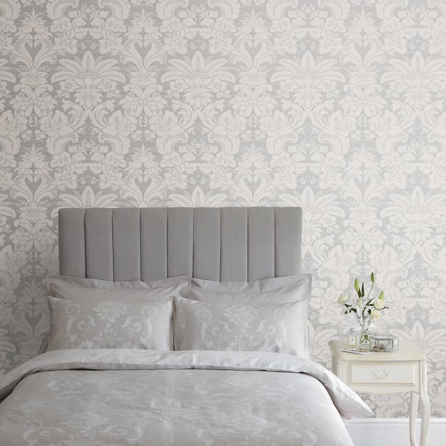 Papier peint Ornements Martigues Moonbeam Couleur gris <span itemprop=