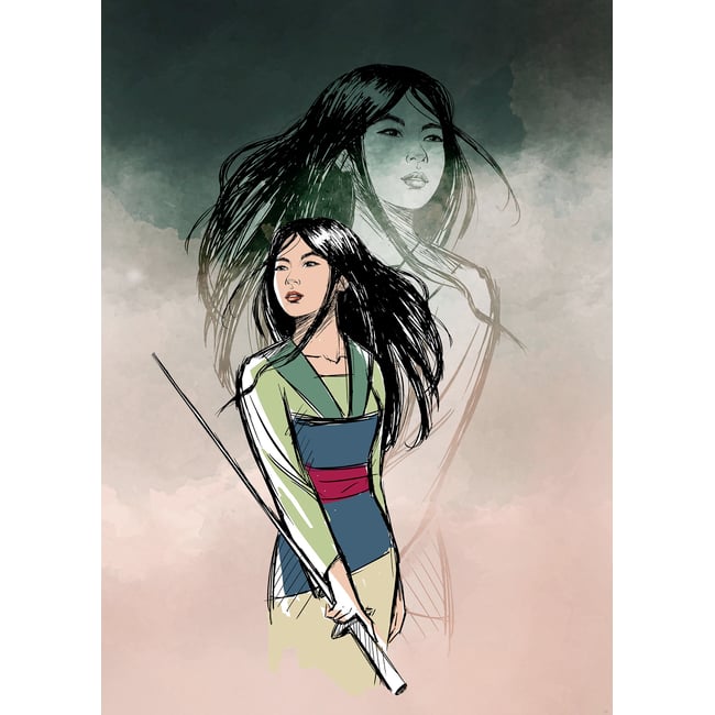 Papier peint Komar - Brave Mulan - 200 x 280 cm Couleur multicolore <span itemprop=