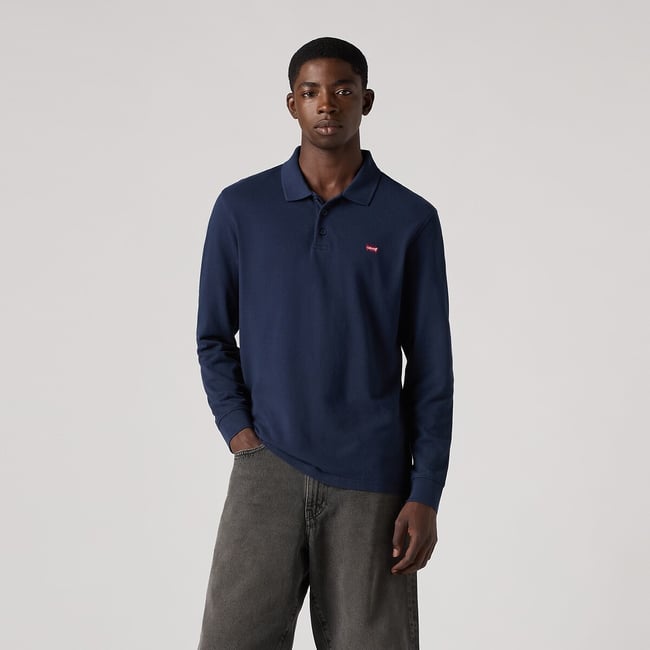 Polo dal taglio dritto, in maglia a punto piqué blu marino LEVI'S