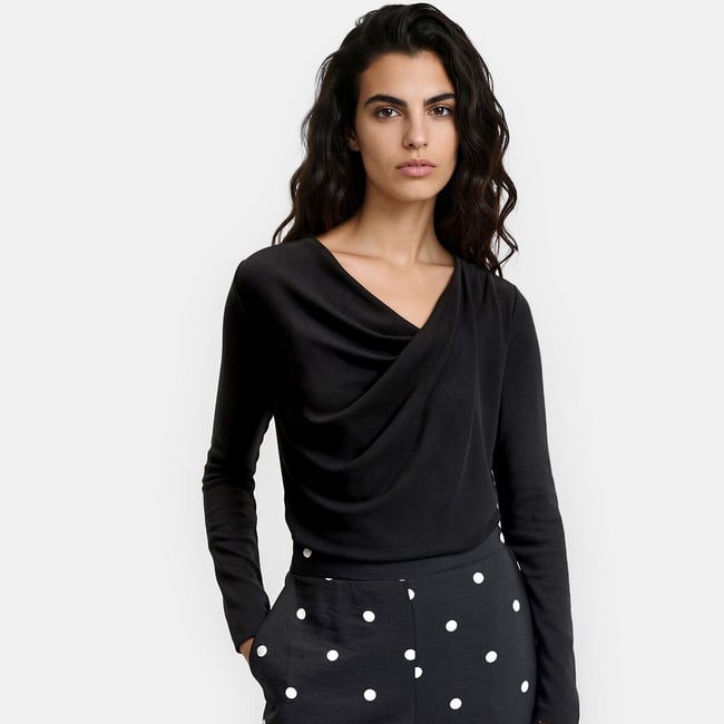 Maglia drappeggiata, a maniche lunghe, in misto viscosa - LA REDOUTE COLLECTIONS