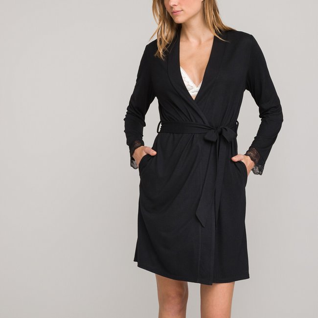 Kimono in maglia, dettagli pizzo - ANNE WEYBURN