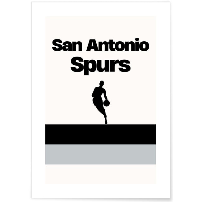 Affiche San Antonio Spurs - Design minimaliste Couleur blanc <span itemprop=