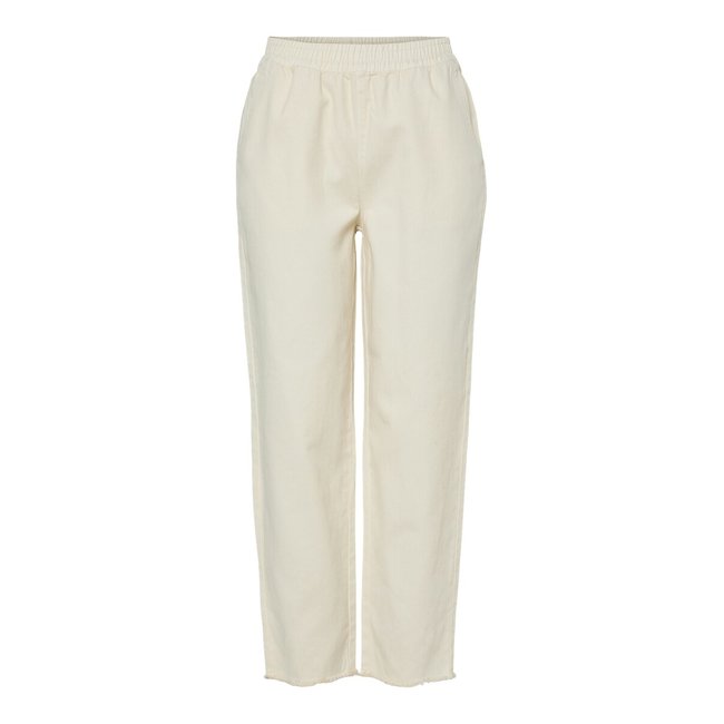 High-Waist-Hose, gerades Bein mit Fransenabschluss - PIECES