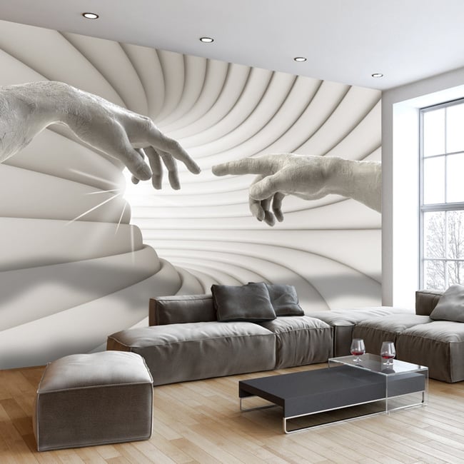 Papier peint intissé panoramique Personnes Touch Couleur beige <span itemprop=