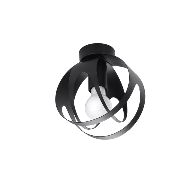 Plafonnier Acier Noir E27 1 Tulos Couleur noir <span itemprop=