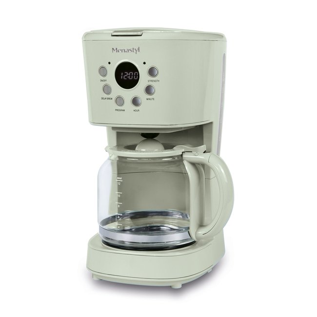 Cafetière filtre 1,5L 12 tasses, RETRO céladon <span itemprop=