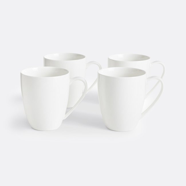 Set of 4 Ginny Porcelain Mugs, white, LA REDOUTE INTERIEURS