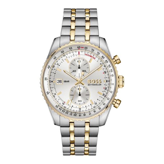 Montre Analogique  SKYTRAVELLER argenté blanc argenté <span itemprop=