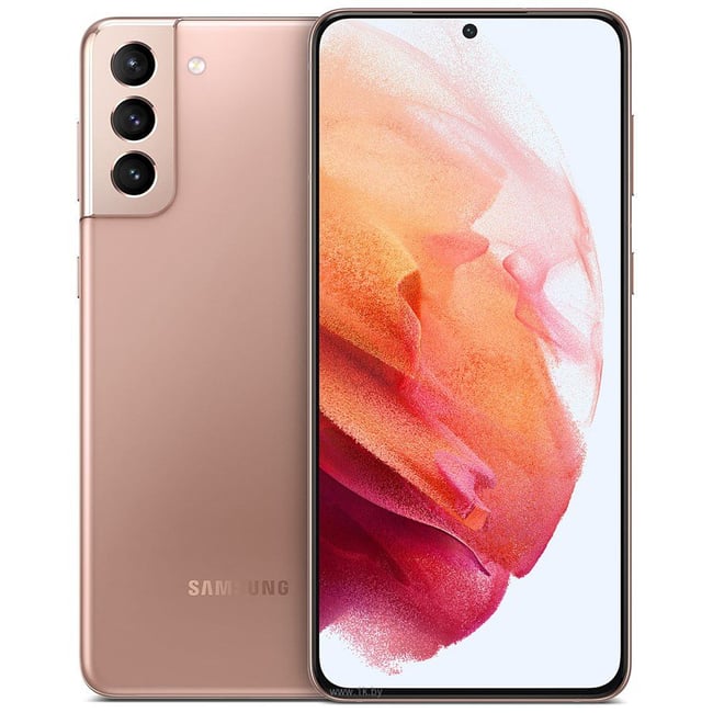 Smartphone Galaxy S21+ 5G (Dual SIM) or rose  - très bon état <span itemprop=