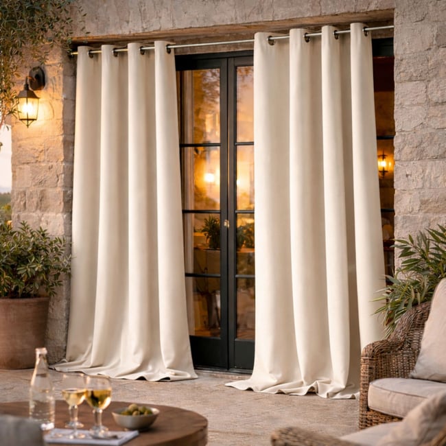 Rideau d'extérieur en tissu déperlant - QABANE - HOME MAISON