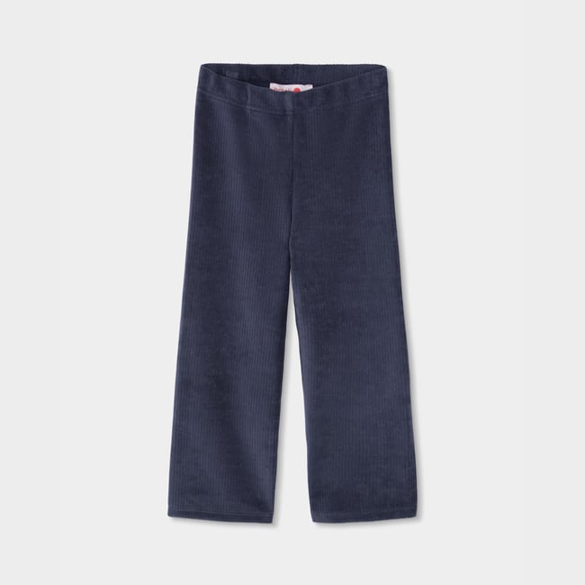 Pantalon en velours cotelé fille bleu <span itemprop=
