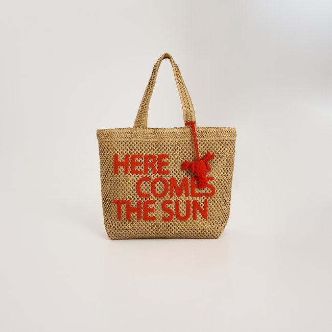 Sac cabas en crochet beige <span itemprop=