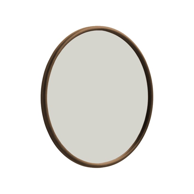 Miroir rond bois d'hévéa Ø60cm IVY Couleur noyer <span itemprop=