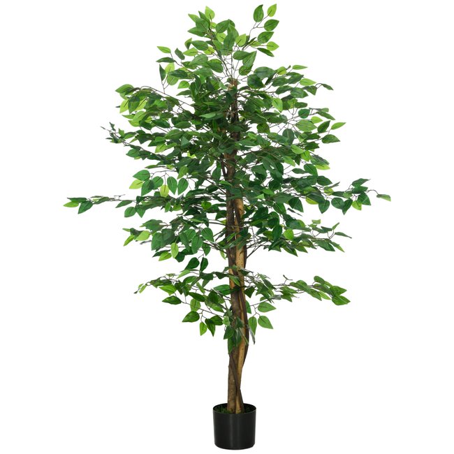 Plante artificiel ficus hauteur 1,5 m grand réalisme pot inclus Couleur vert <span itemprop=