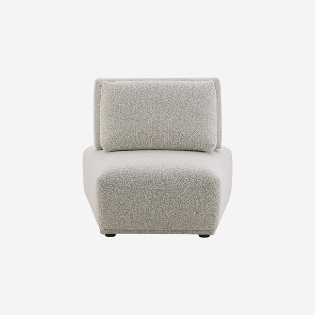 Chauffeuse trapèze en tissu bouclette avec dossier avance-recule RUDOLF Couleur gris <span itemprop=