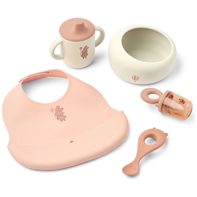 Coffret repas Mileah rose, blanc <span itemprop=