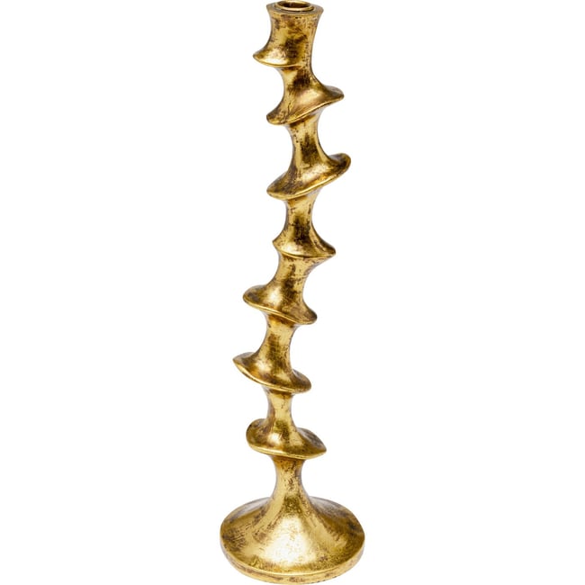 Bougeoir en polyrésine dorée, PLATEAU Couleur or <span itemprop=