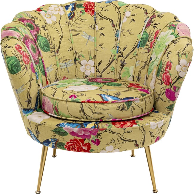 Fauteuil Water Lily doré Flower Fever jaune jaune <span itemprop=