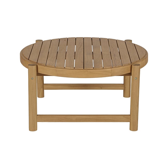 Table basse de jardin ronde en bois teck massif D80 cm MOANA - MILIBOO