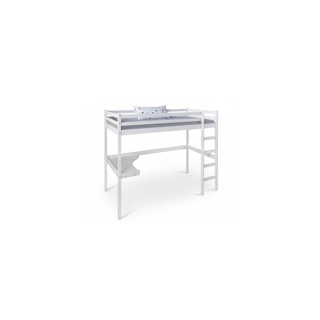 Lit mezzanine avec bureau pour enfant Couleur blanc <span itemprop=