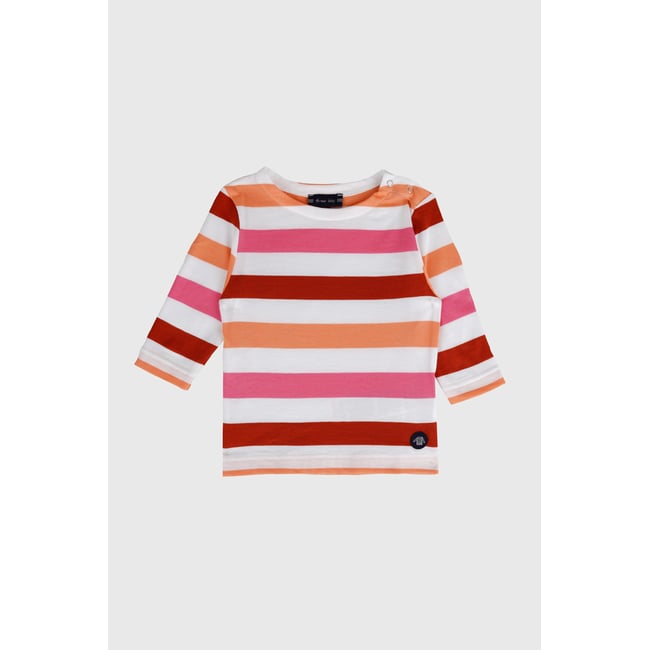 Marinière multicolore en coton léger BABY blanc/petunia/ketchup/dese <span itemprop=