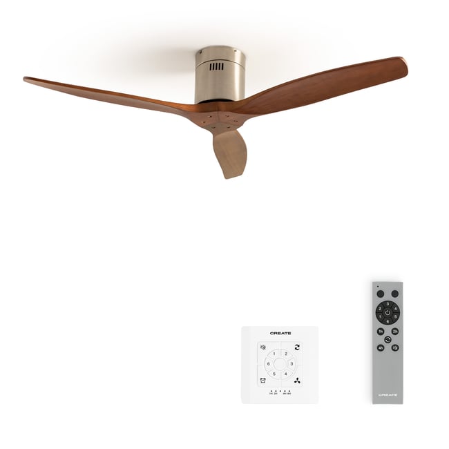 Ventilateur de plafond 40W sans lumière avec contrôleur mural WIND CALM NATURAL WOOD - CREATE