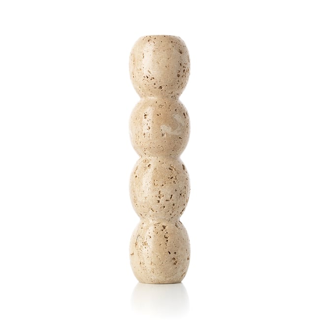 Bougeoir en travertin TRAVERTINE TOTEM Couleur beige <span itemprop=