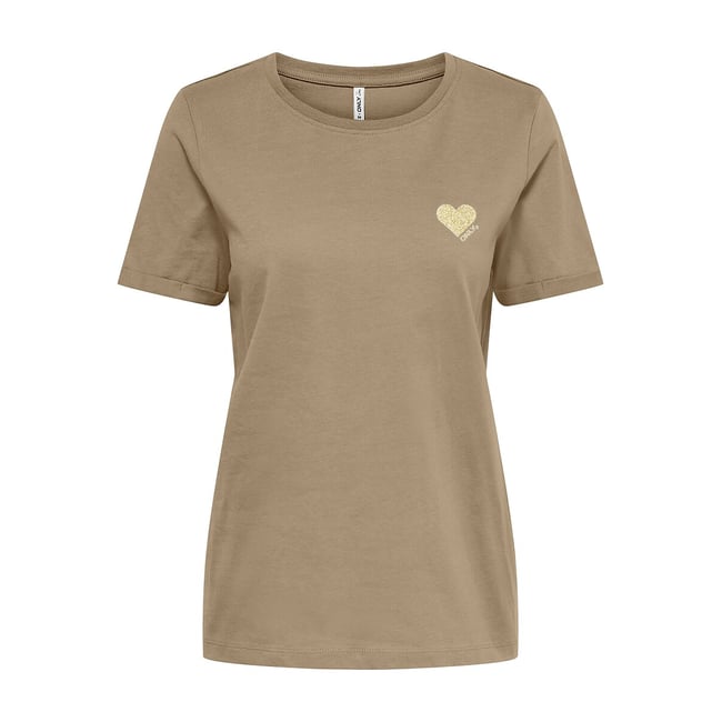 Camiseta con estampado de pequeño corazón delante - ONLY