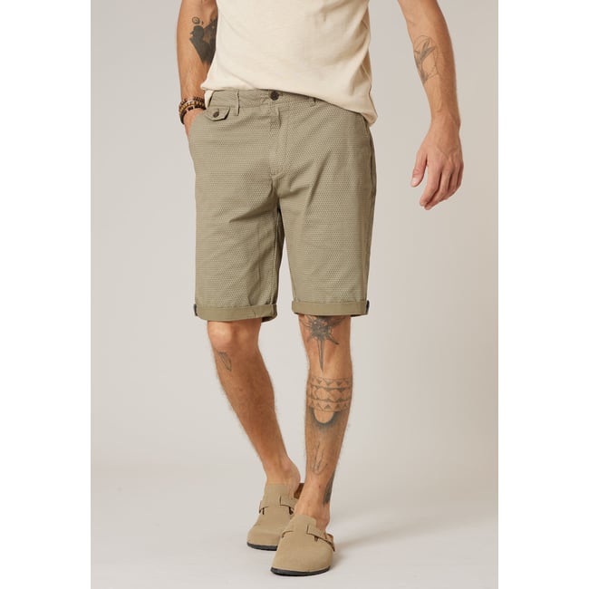 Bermuda régular homme en coton stretch CUAJANI light khaki <span itemprop=