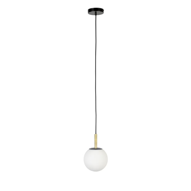 Suspension en verre et métal ø18cm - Orion Couleur noir <span itemprop=