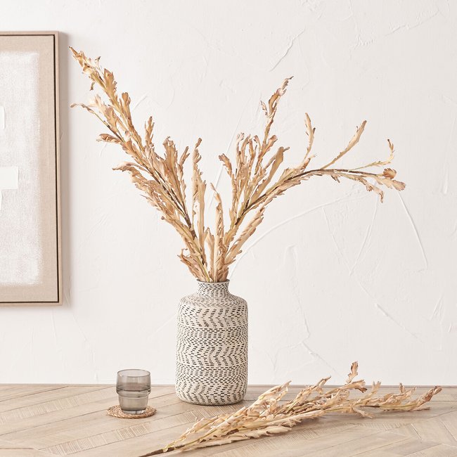 Set of 6 109cm Natural Apricot Autumn Leaf Stems, natural, SO'HOME